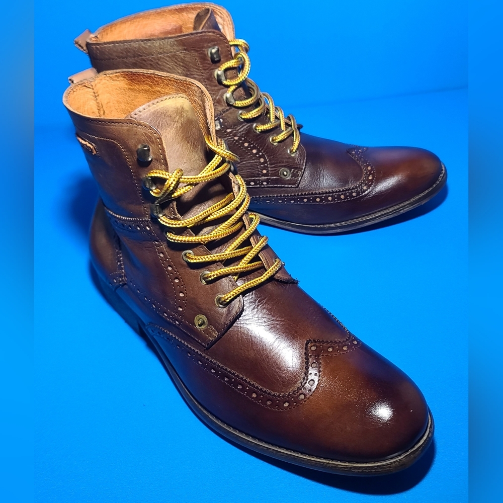 Superdry Brad Brogue Men's Oxford Wingtip Brown Leather Ankle Boots